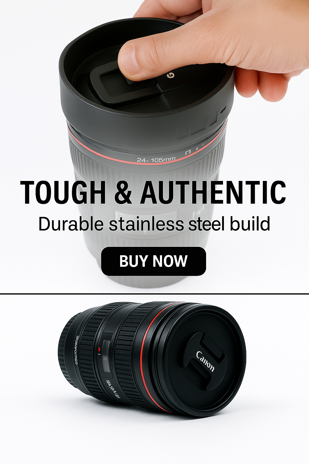 Camera Lens Stainless Steel Coffee Mug