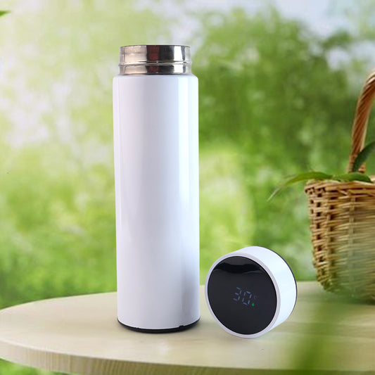 White Smart Vacuum Insulated Water Bottle with LED Temperature Display (500mL)