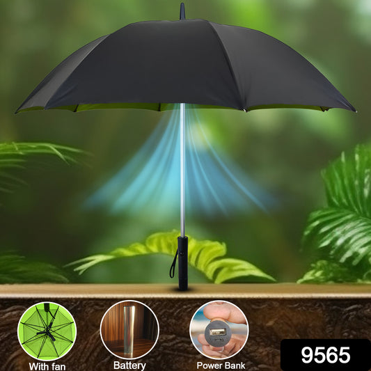 Umbrella With Fan & Power Bank