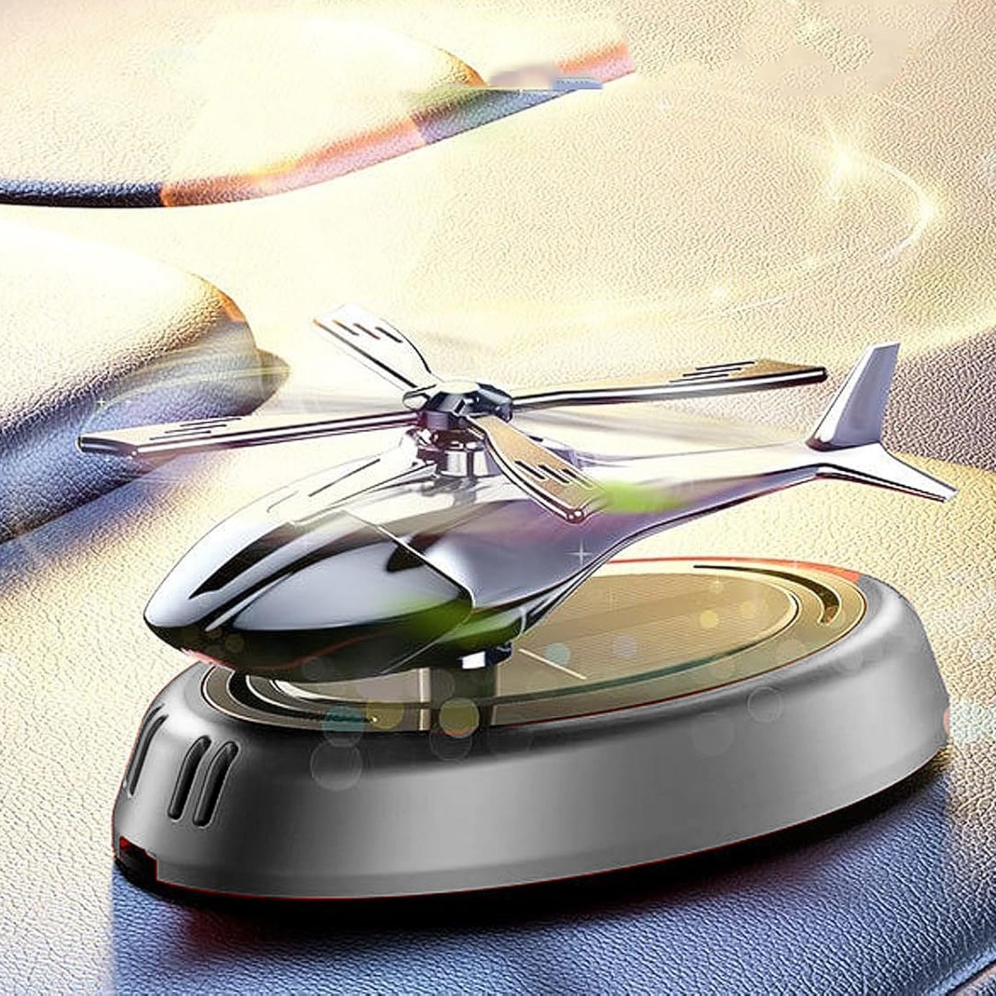 Car Dashboard Perfume Diffuser With Solar Powered Rotating Blades