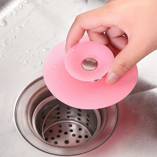 2-in-1 Silicone Sink Sealer Cover Drainer (Multicolour)