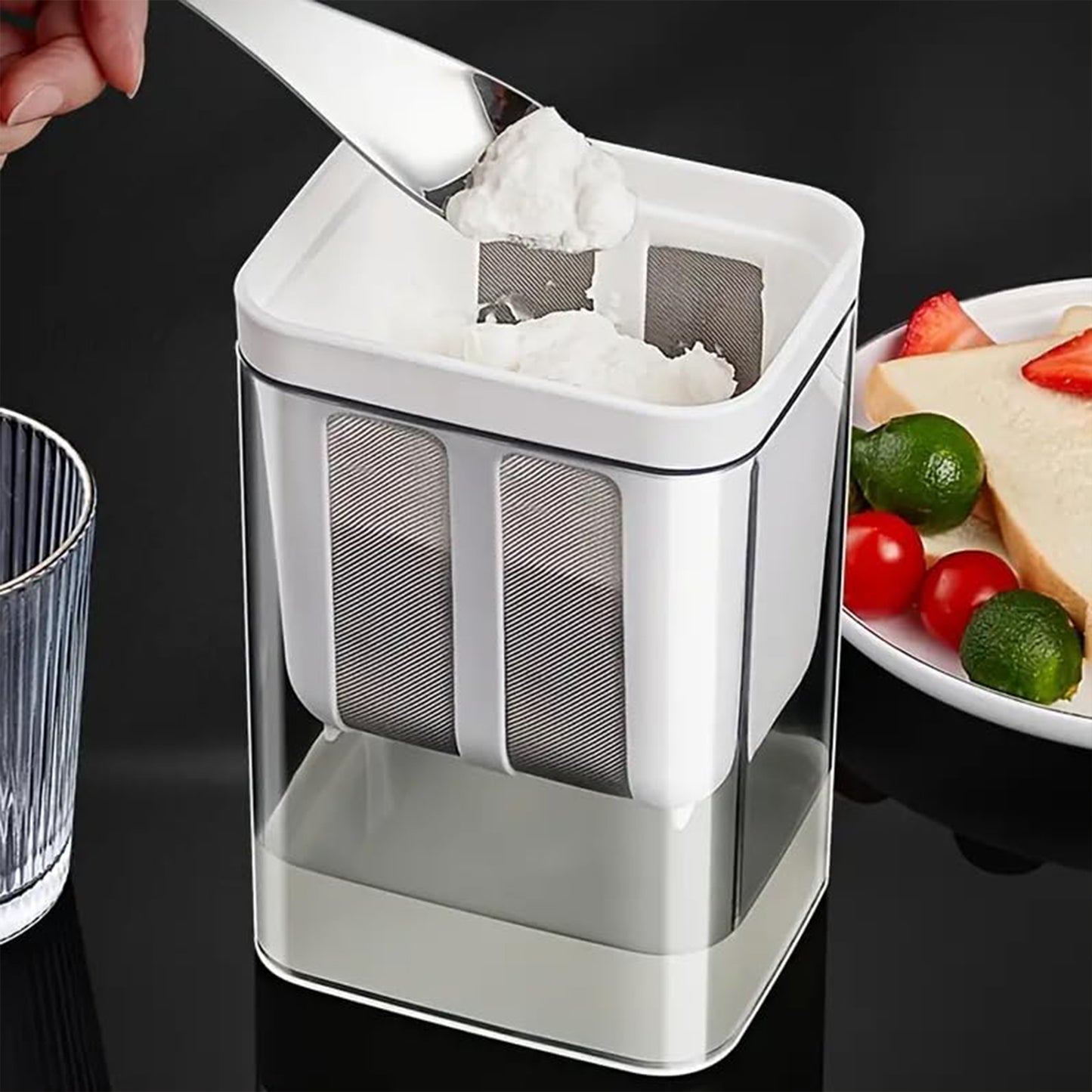 2 In 1 Multifunctional Yogurt Strainer With Storage Container  1100mL