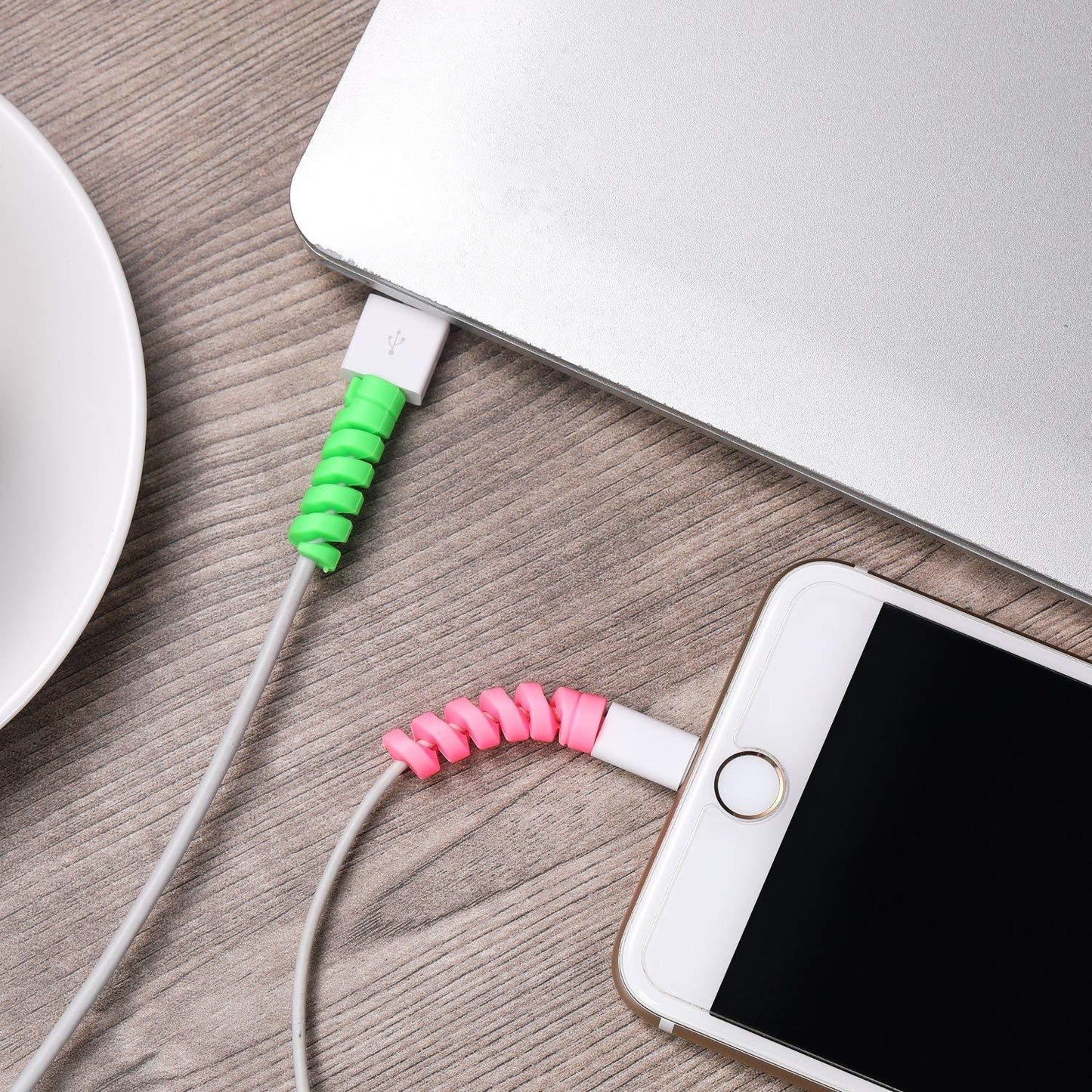 Spiral Charger Spring Cable Protector Data Cable Saver (4 pack)